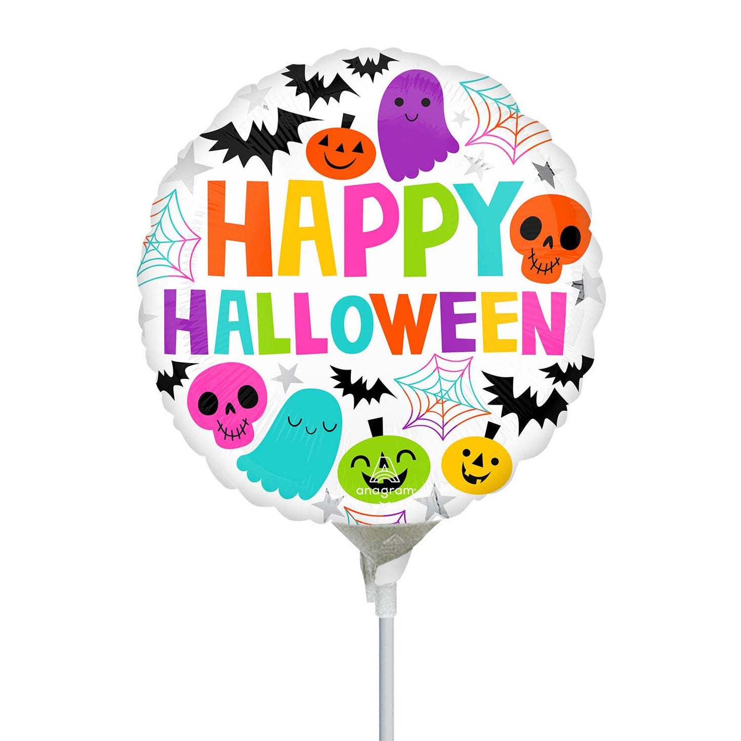 4482709 IP X5 - Colourful and Creepy Halloween Mini Shape Uninflated Foil Balloons A15 - 5 PC