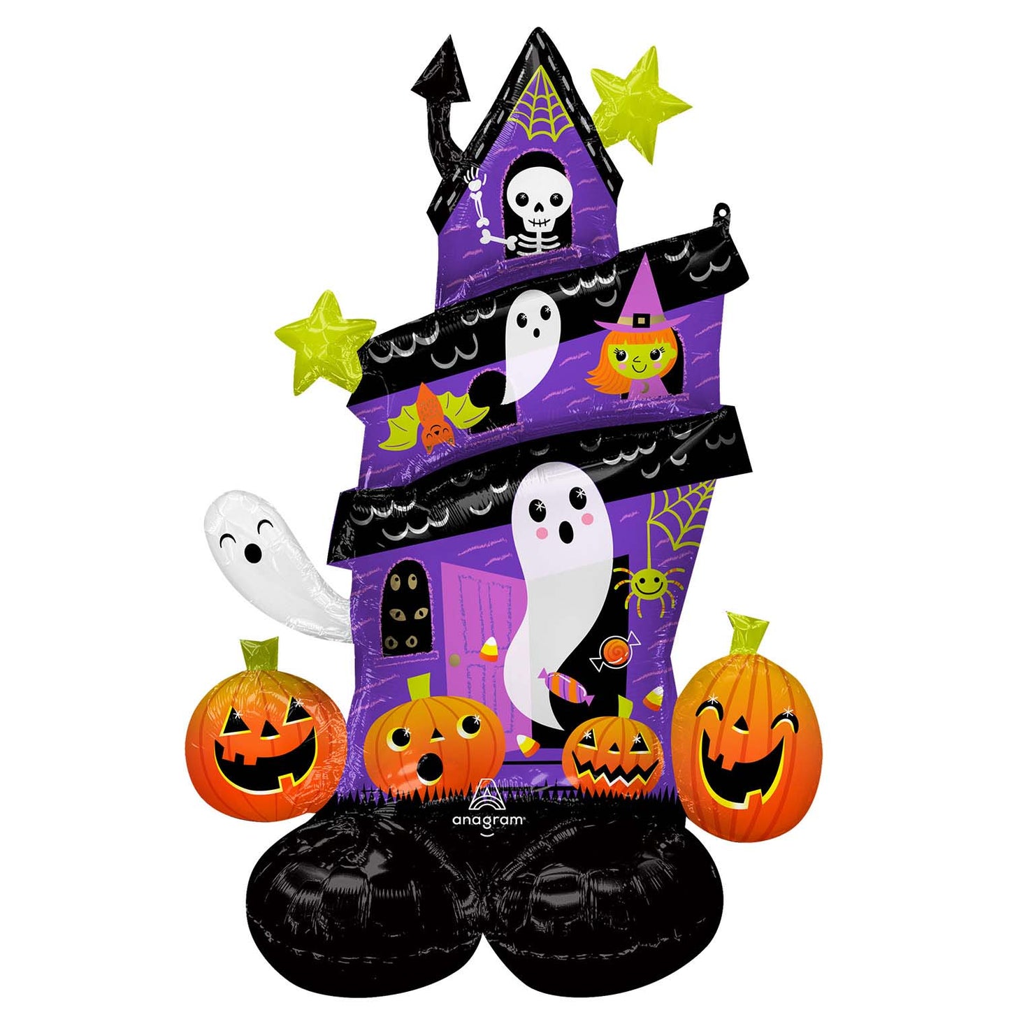 4484011 IP X3 - Halloween Haunted House AirLoonz Foil Balloons 35"/88cm w x 50"/127cm h P70 - 3 PC