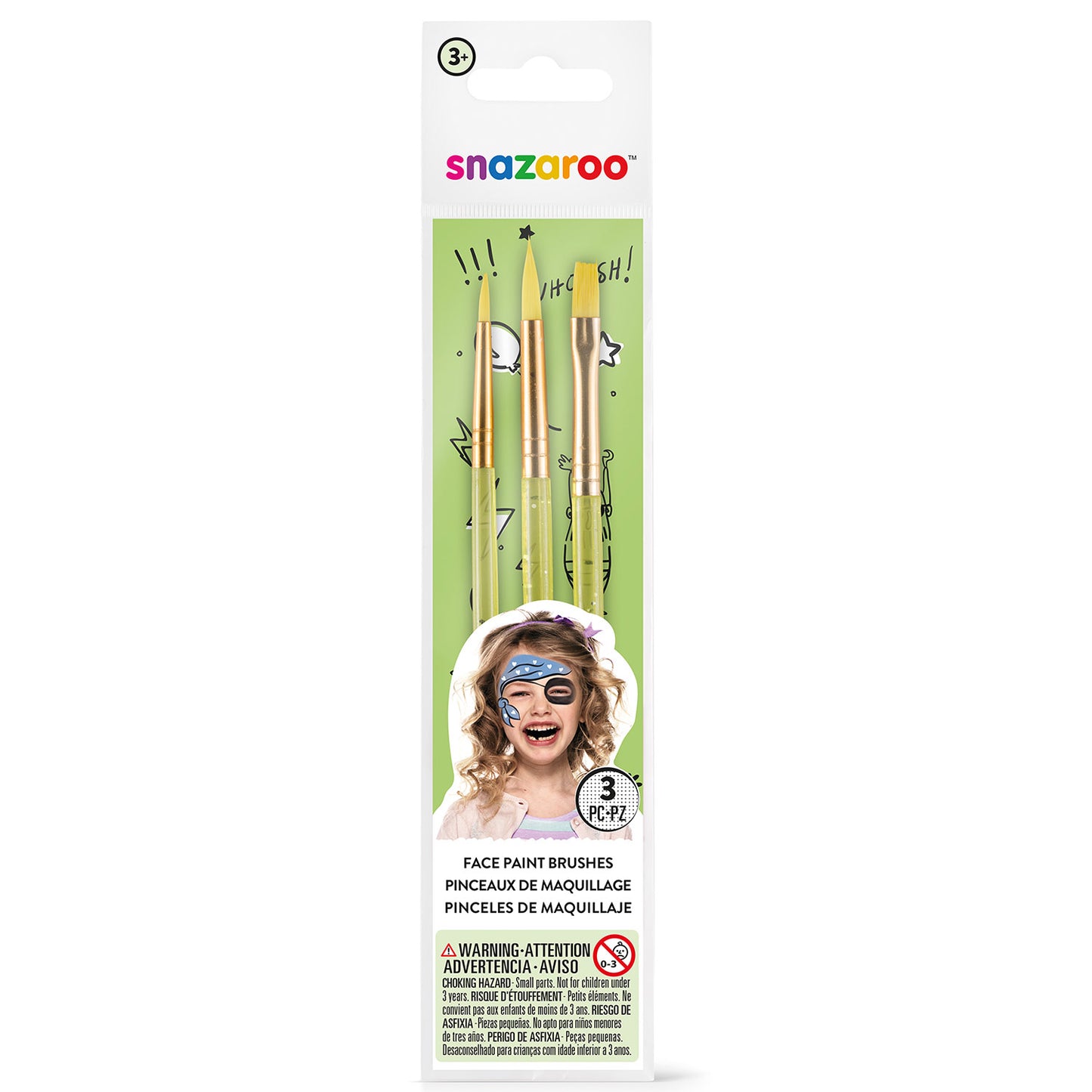Snazaroo Fun Brush Set 3-pack - 6 PC