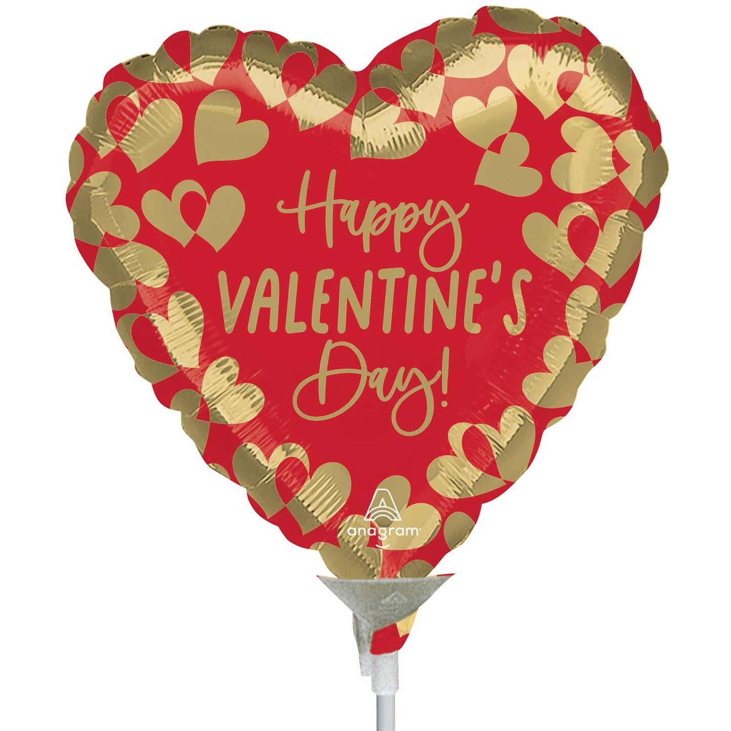 4513309 IP X5 - Golden Happy Valentine's Mini Foil Uninflated Balloons A15 - 5 PC