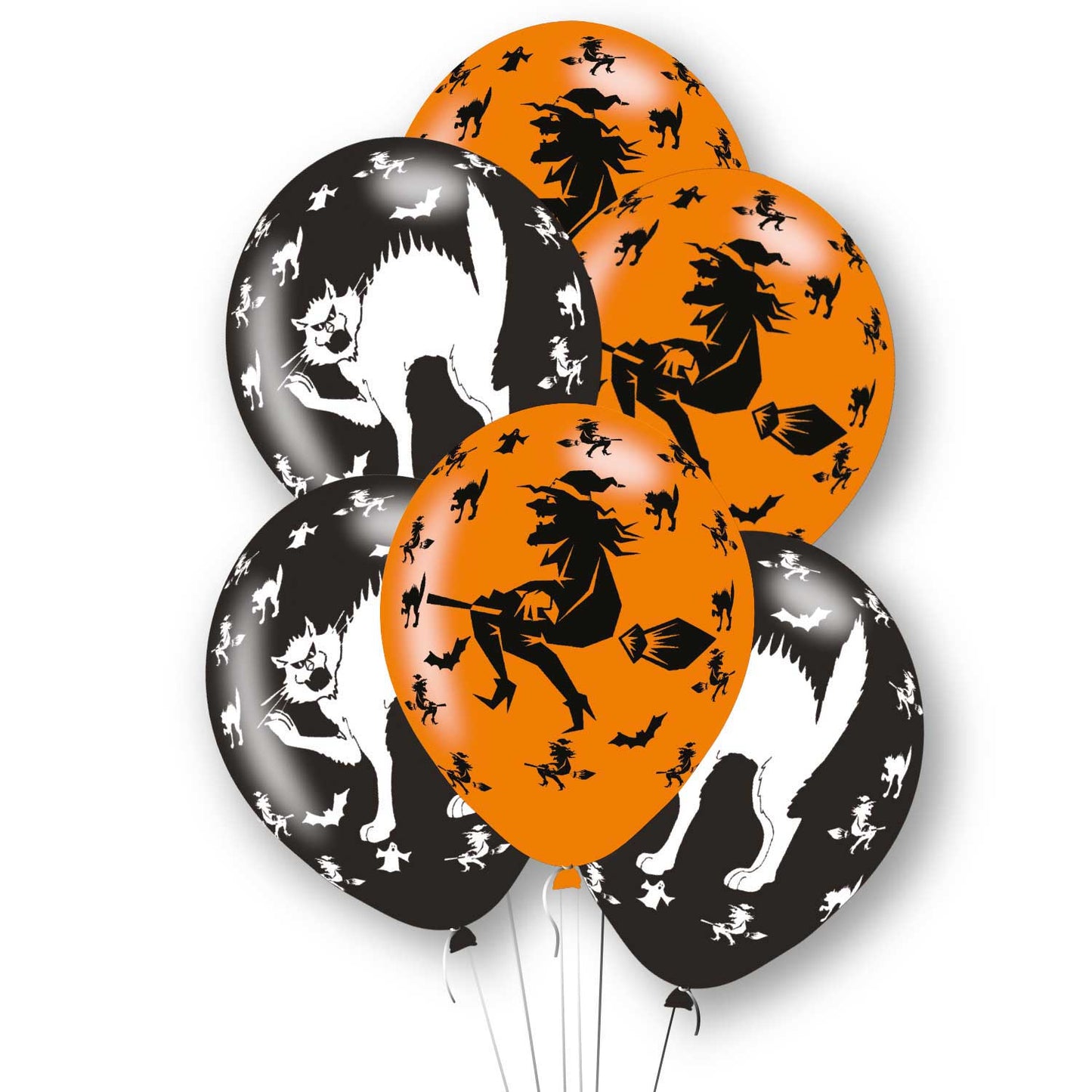 996843 IP X6 - 6 Halloween All Round Printed Latex Balloons - 6 PKG/6