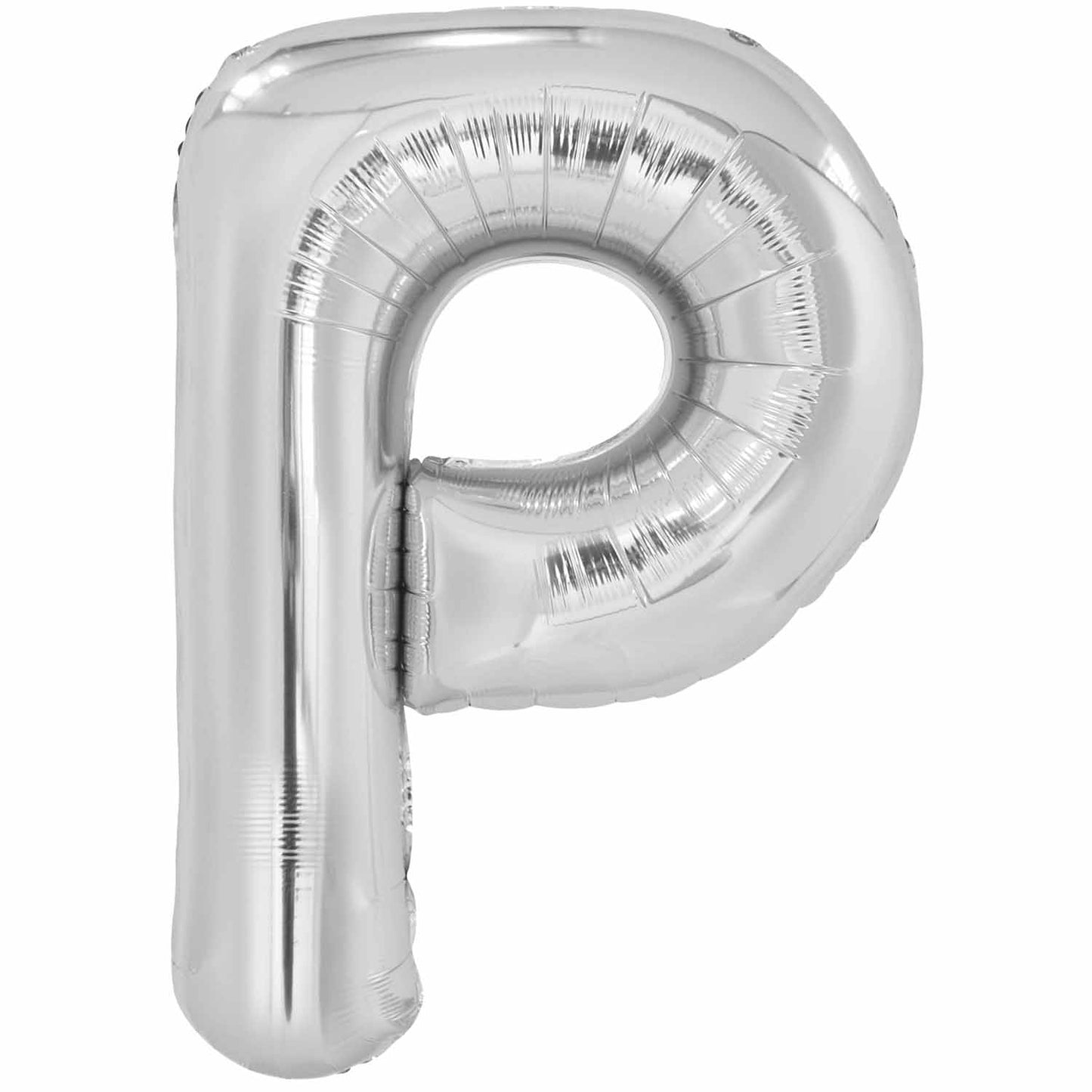Amscan Large Letter P Silver Foil Balloons 24"/60.5cm X 34"/86cm P50 - 5 PC