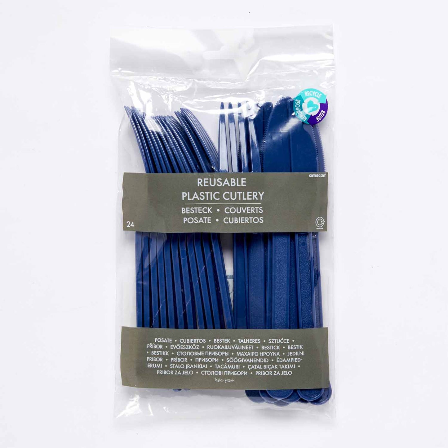 9915411 - Blueberry Mixed Plastic Cutlery - 12 PKG/24