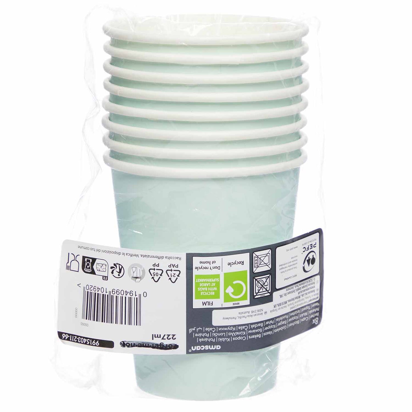 9915403 - Duck Egg Paper Cups 237ml - 12 PKG/8