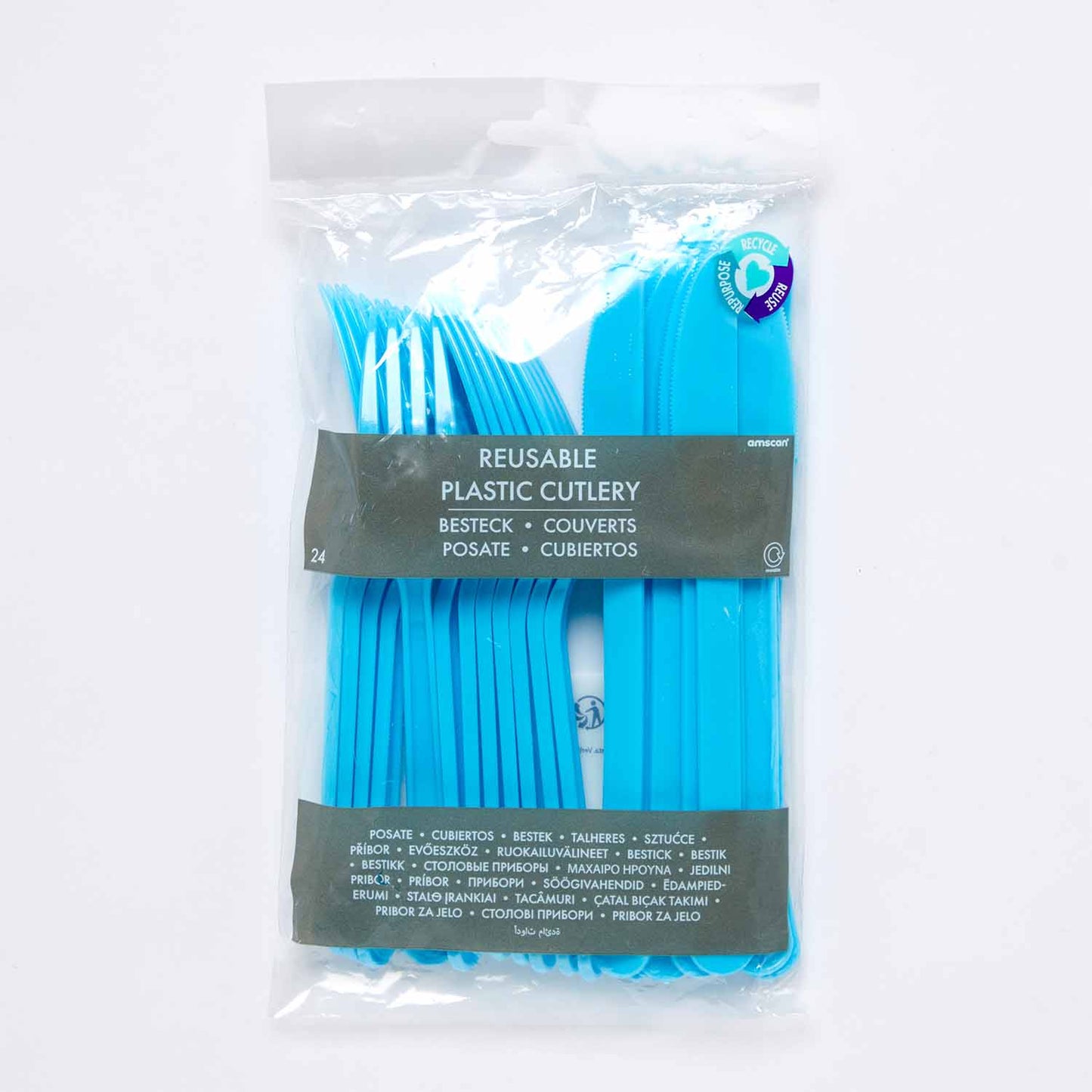 9915411 - Forget-me-not Mixed Plastic Cutlery - 12 PKG/24