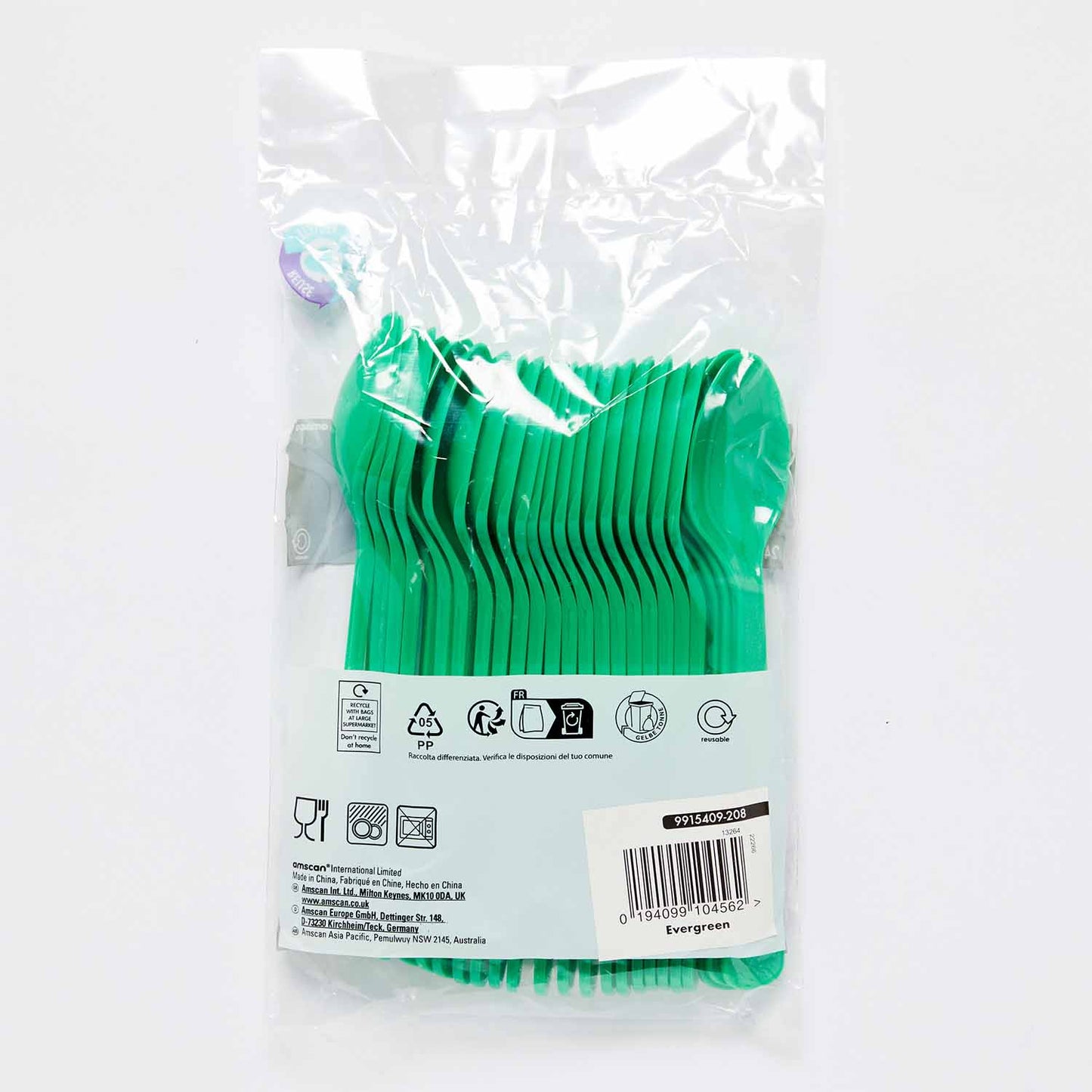 9915409 - Evergreen Plastic Spoons - 12 PKG/24