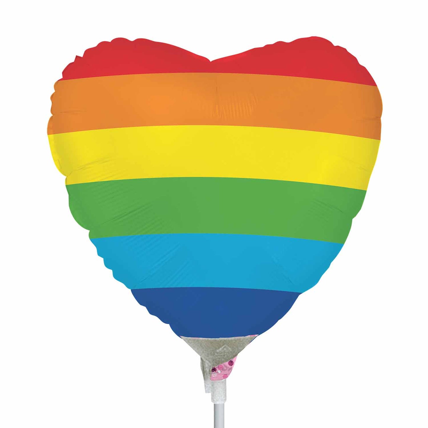 9917497 IP X5 - Rainbow Heart Mini Uninflated Foil Balloons A15 - 5 PC