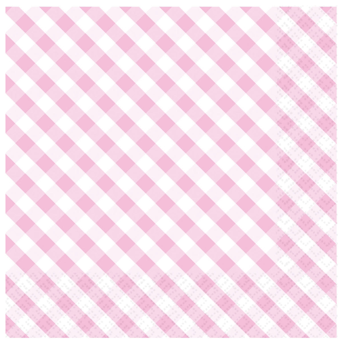 9916379 IP X18 - Pink Gingham Luncheon Napkins 33cm - 18 PKG/20