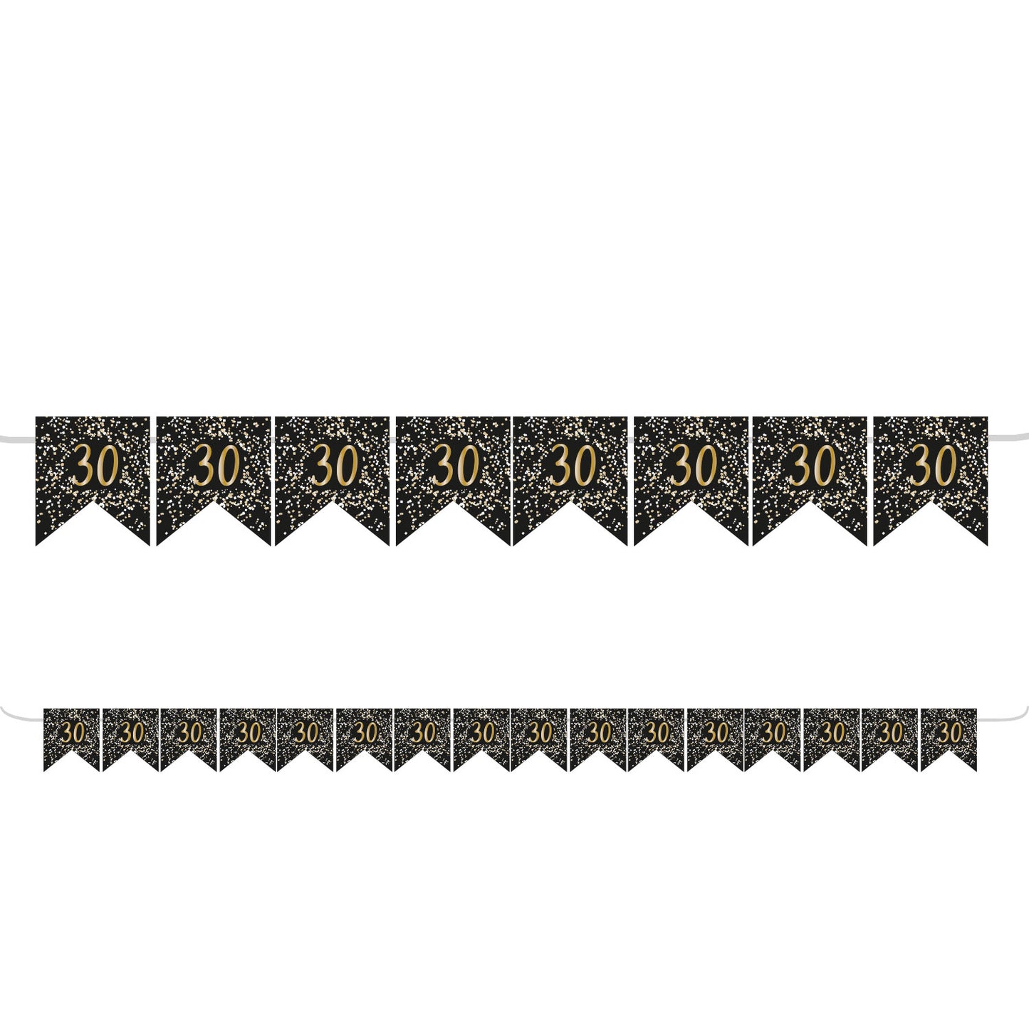 9915201 IP X6 - Gold Celebration 30th Flag Bunting 3.25m - 6 PC