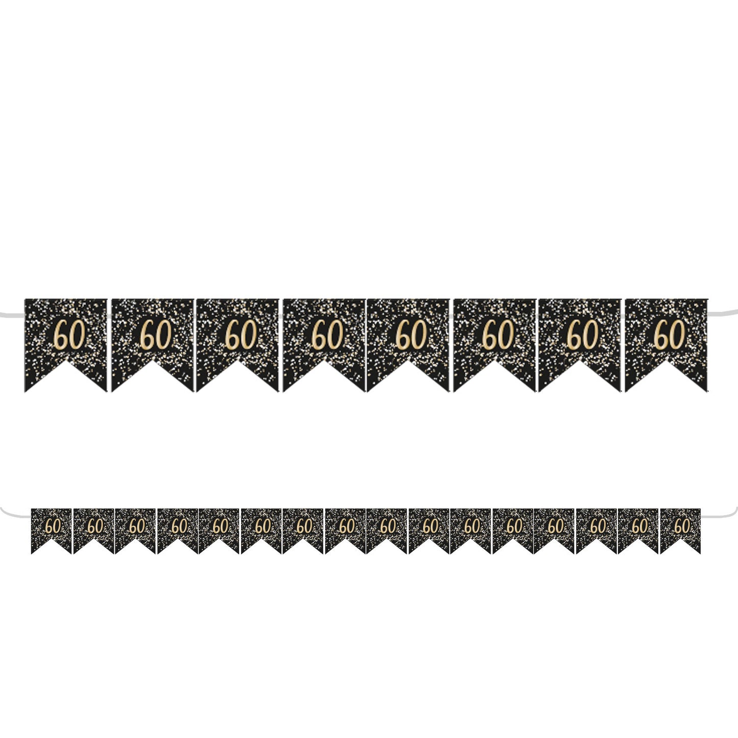 9915204 IP X6 - Gold Celebration 60th Flag Bunting 3.25m - 6 PC