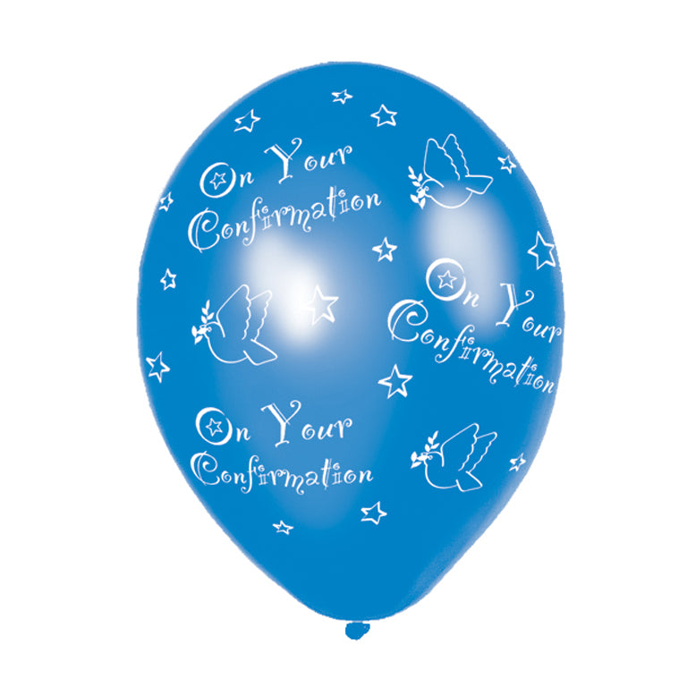 992301 IP X10 - Confirmation Blue Printed Latex Balloons 11"/27.5cm - 10 PKG/6