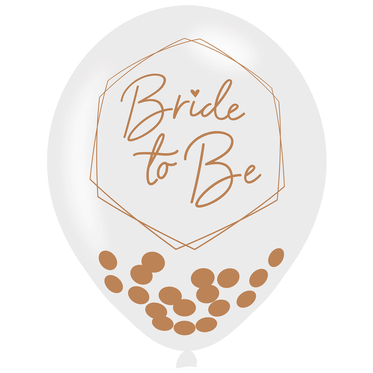 9909906 IP X6 - Team Bride 1 Colour Print Latex Balloons with Confetti filling 11"/27cm - 6 PKG/6