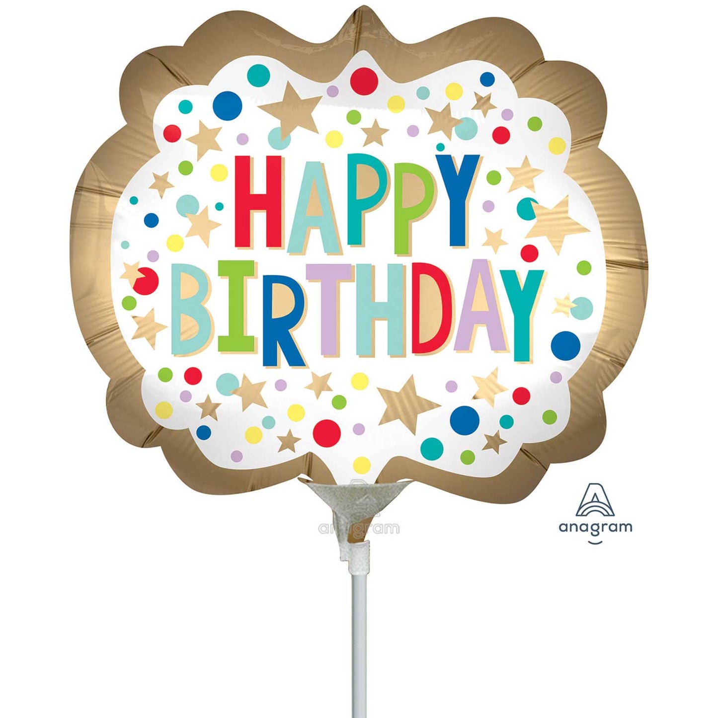 4126102 IP X5 - Gold Satin Marquee Minishape Uninflated Foil Balloons A30 - 5 PC