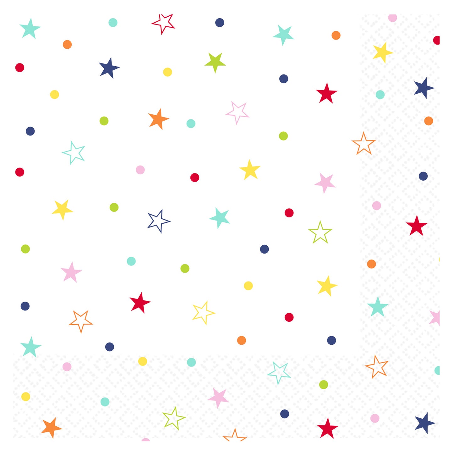 9915890 IP X18 - Multi Coloured Star Print Luncheon Napkins - 18 PKG/10