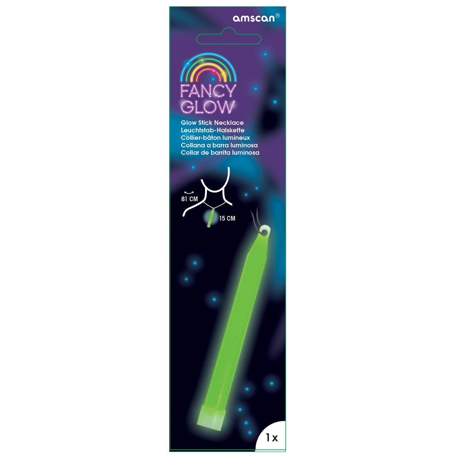 9902336 IP X6 - Fancy Glow Green Stick Necklaces 15cm - 6 PC