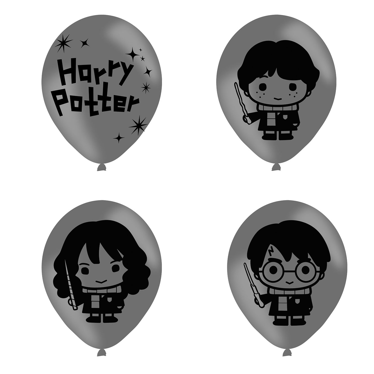 9905196 IP X6 - Harry Potter 4 Sided Latex Balloons 27.9cm/11" - 6 PKG/6