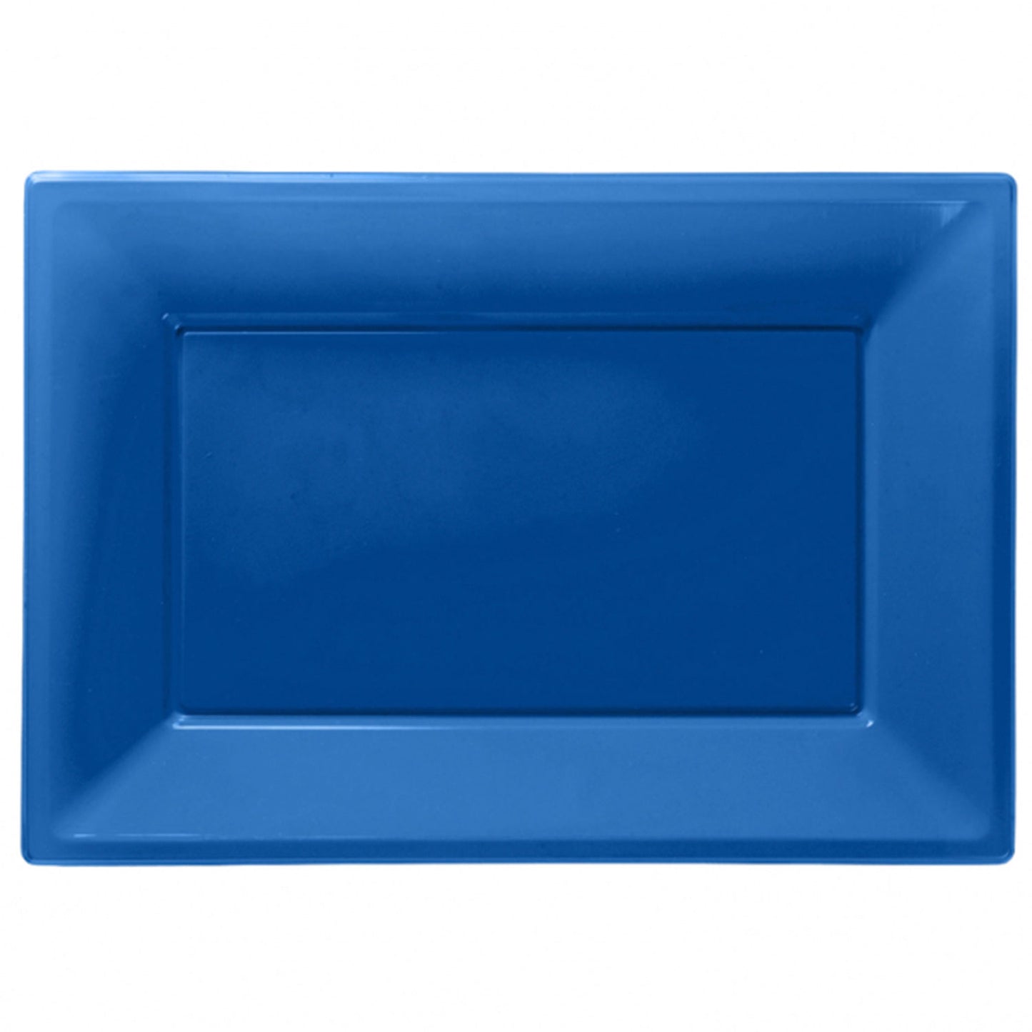 997428 IP X6 - Bright Blue Plastic Serving Platters - 6 PKG/3