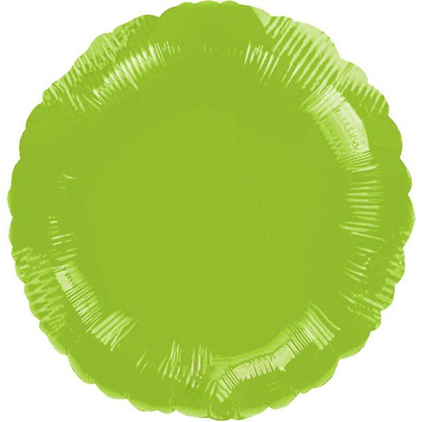 Metallic Lime Green Circle Standard Unpackaged Foil Balloons S15 - 10 PC