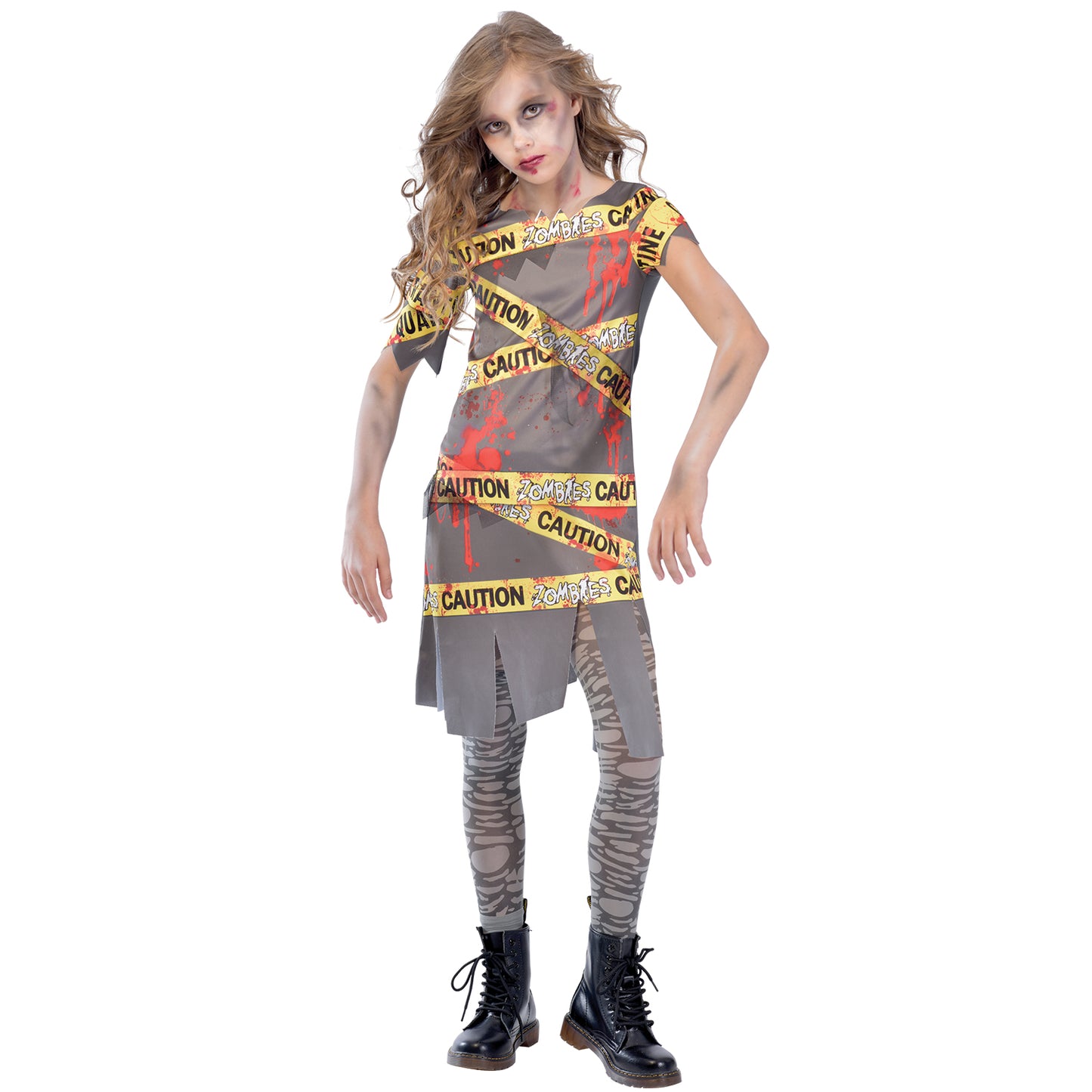 9903551 - Caution Zombie 12-14 Years