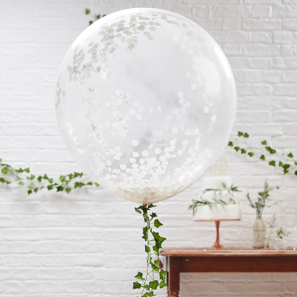 Giant White Confetti Balloons- 10 Inner Pack