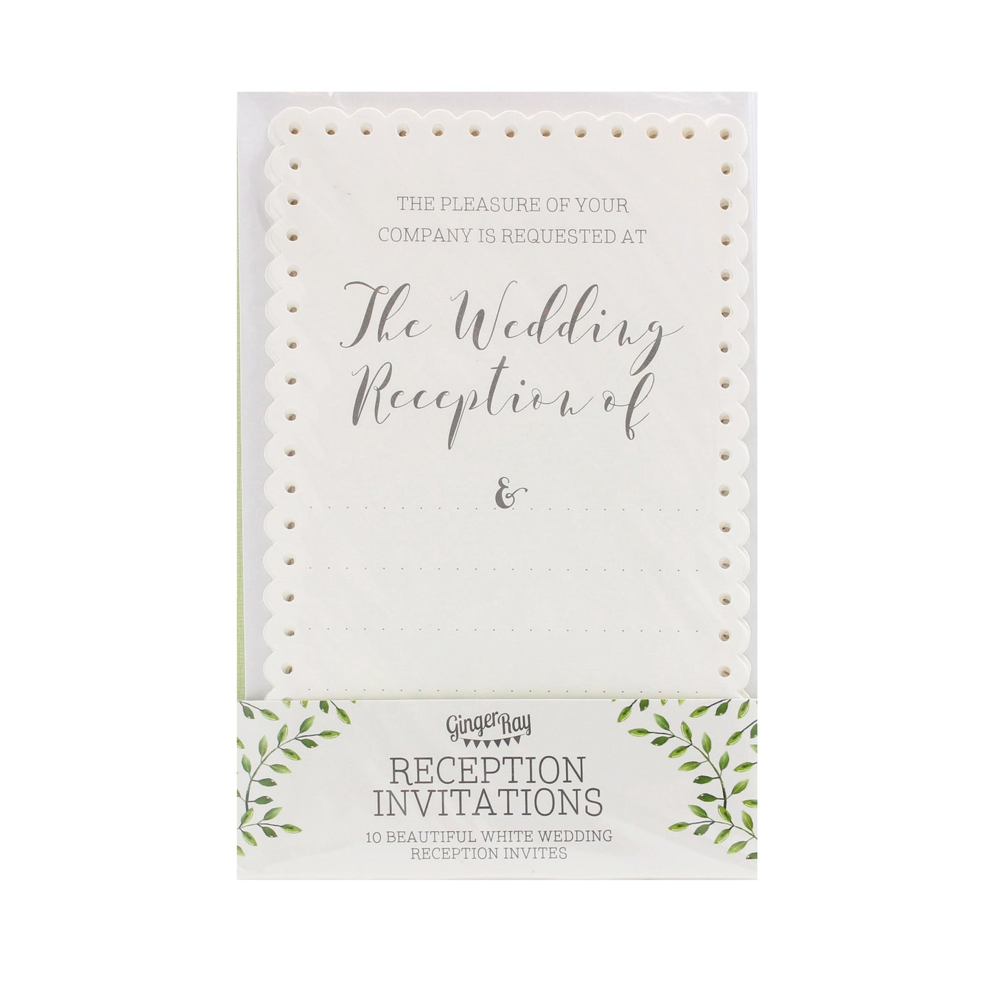 Scalloped Evening Invitations - Beautiful Botanics- 10 Inner Pack