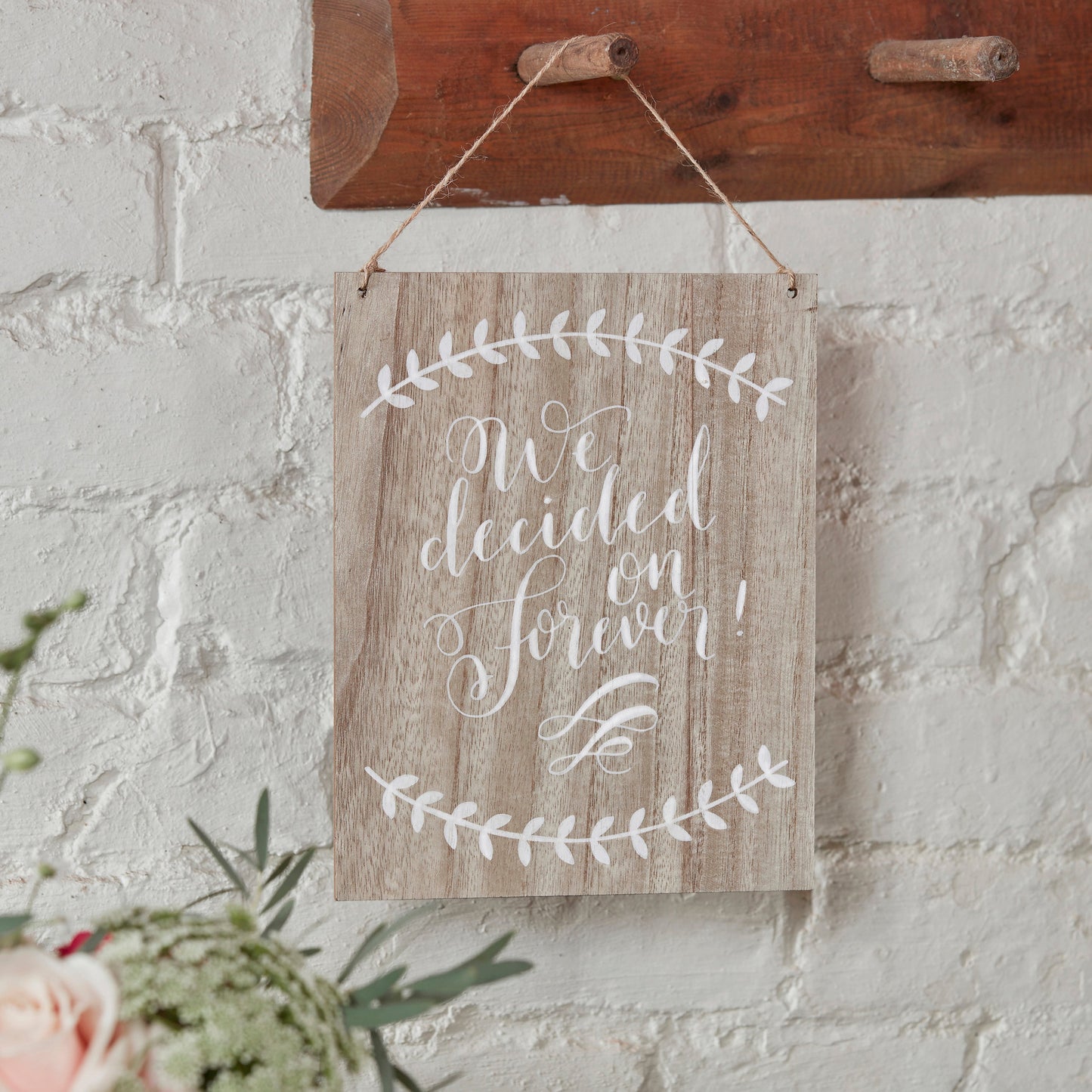 We Decided On Forever Wooden Sign - Boho- 5 Inner Pack