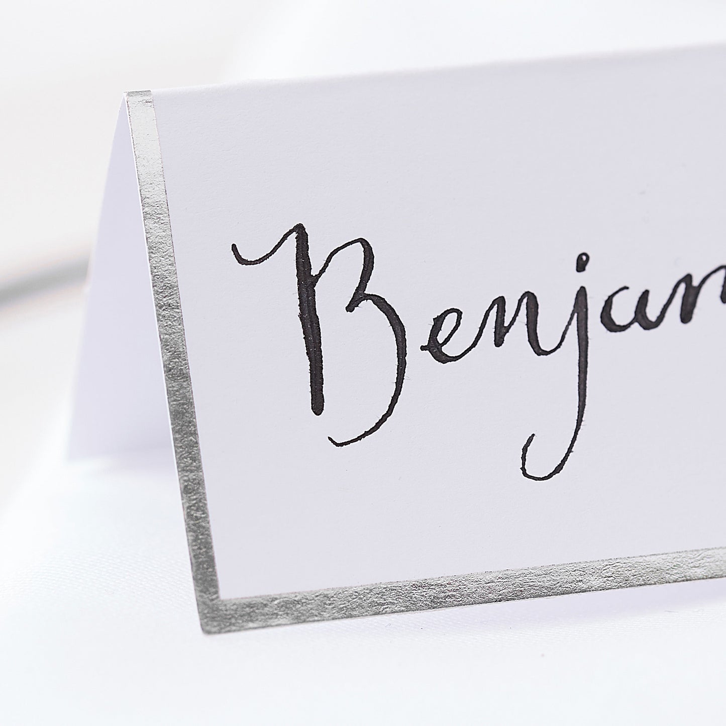 Silver Foiled Wedding Place Cards- 10 Inner Pack