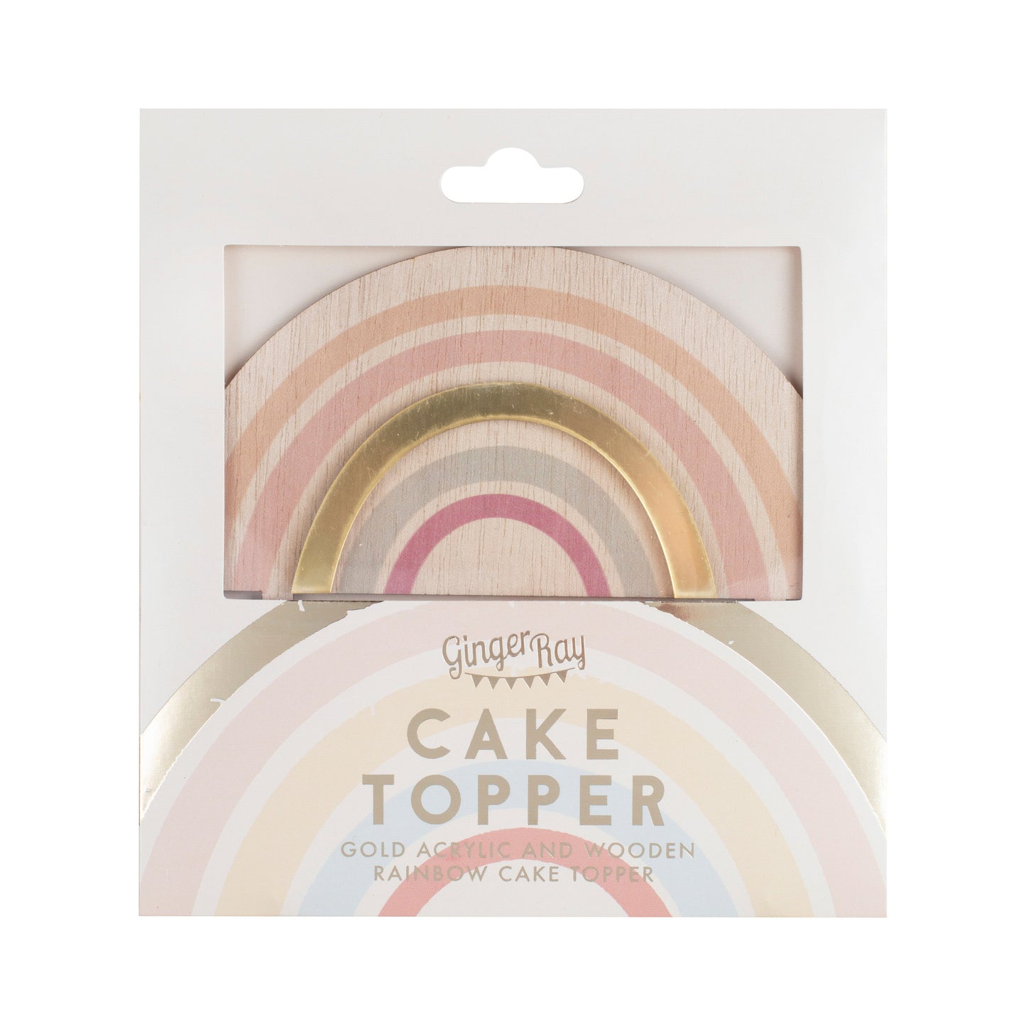 Wooden And Acrylic Rainbow Cake Topper- 5 Inner Pack