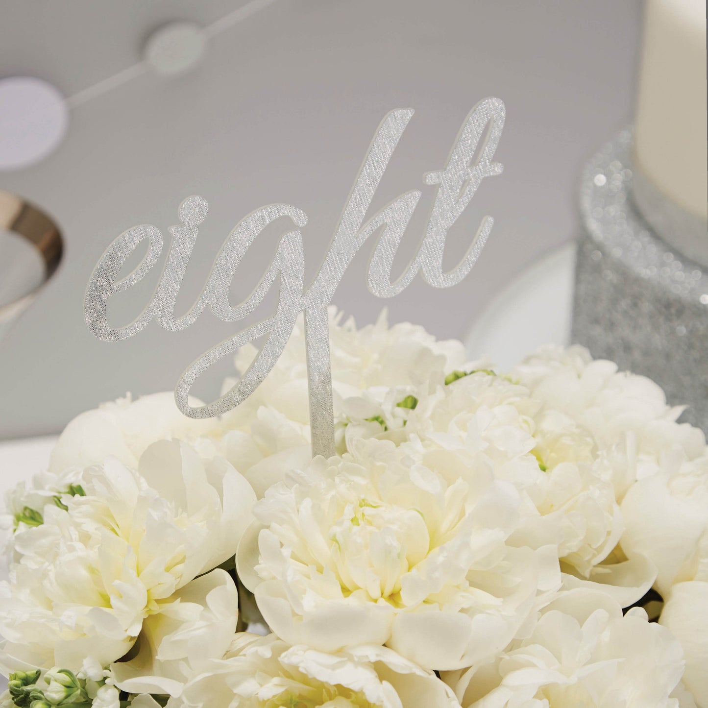 Silver Wedding Table Numbers- 5 Inner Pack