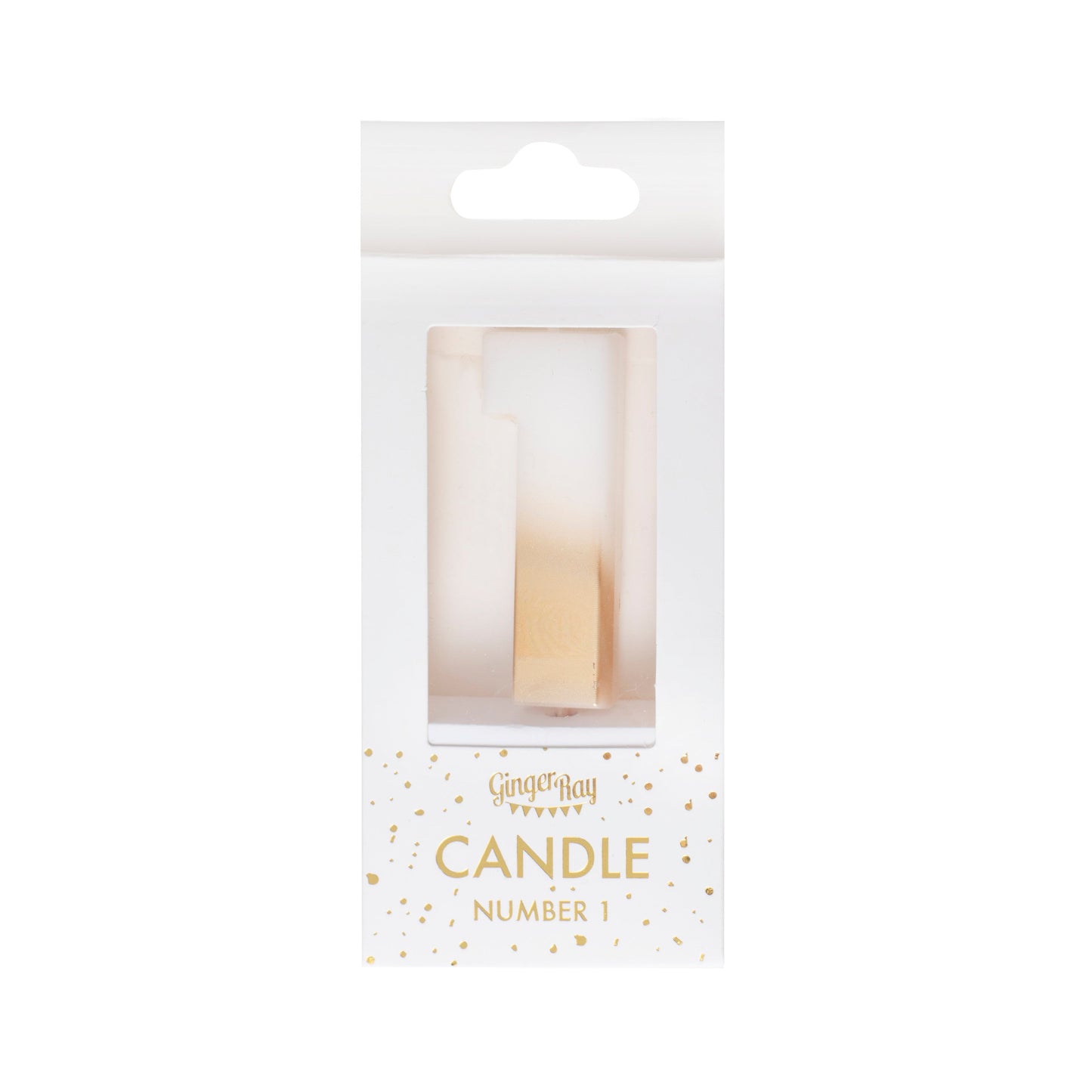 Gold Ombre 1 Number Birthday Candle- 5 Inner Pack