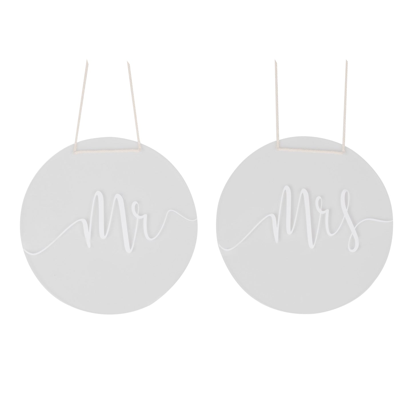 Acrylic Mr and Mrs Chair Signs- 5 Inner Pack