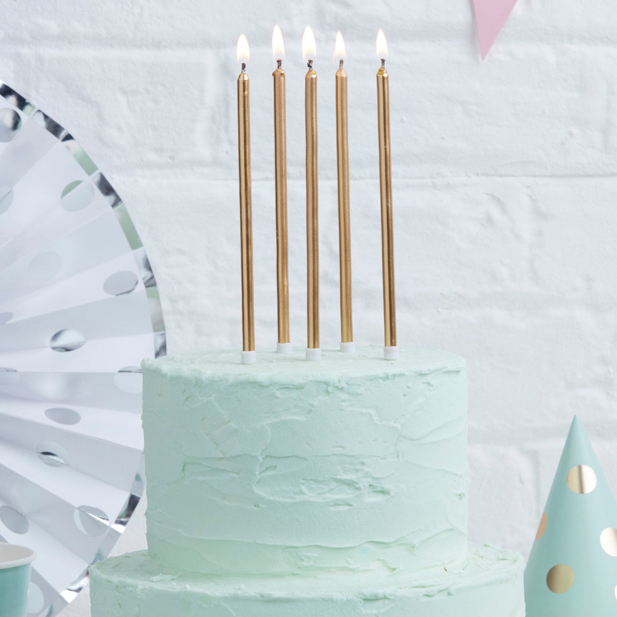 Gold Tall Candles- 10 Inner Pack
