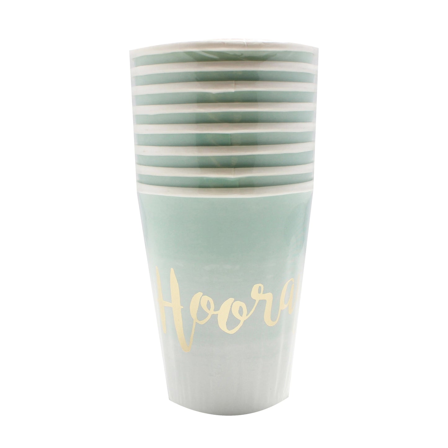 Mint & Gold Foiled Hooray Paper Cups - Pick & Mix- 10 Inner Pack