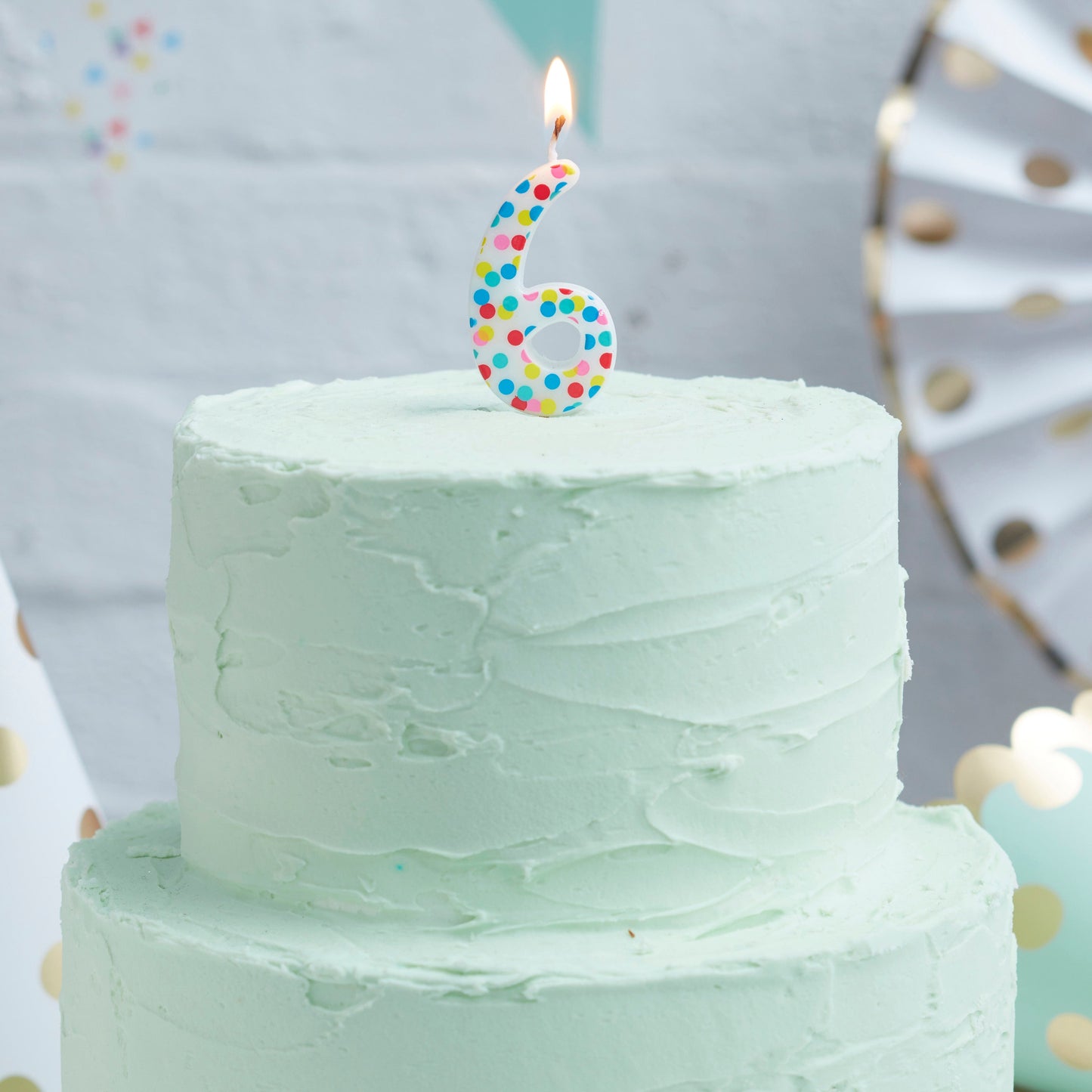 Polka Dot Candle Number 6 - Pick and Mix- 10 Inner Pack