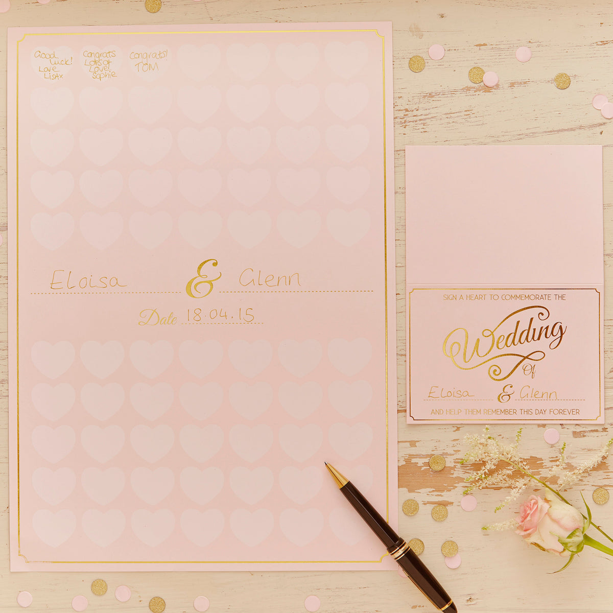 Heart Guest Book A3 Poster - Pastel Perfection- 5 Inner Pack