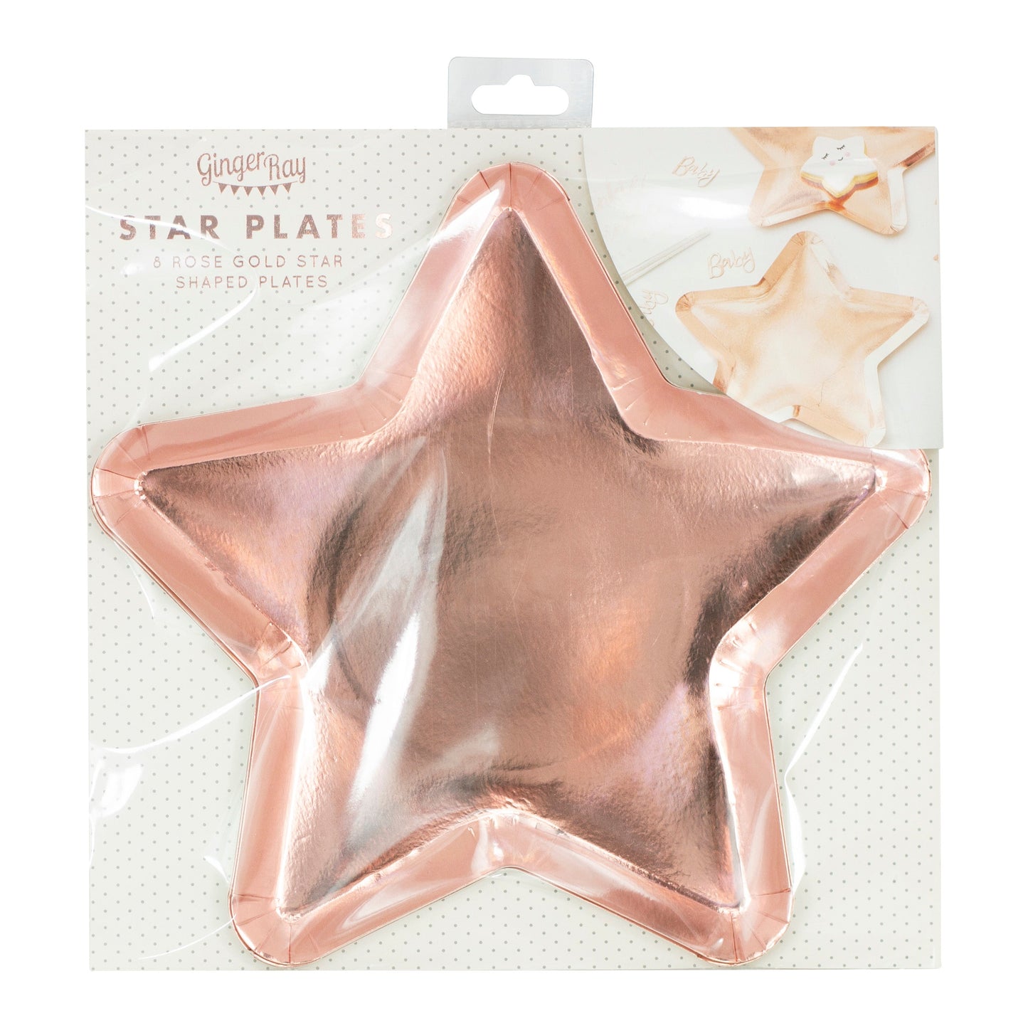 Rose Gold Star Shaped Paper Plates - Twinkle Twinkle- 5 Inner Pack