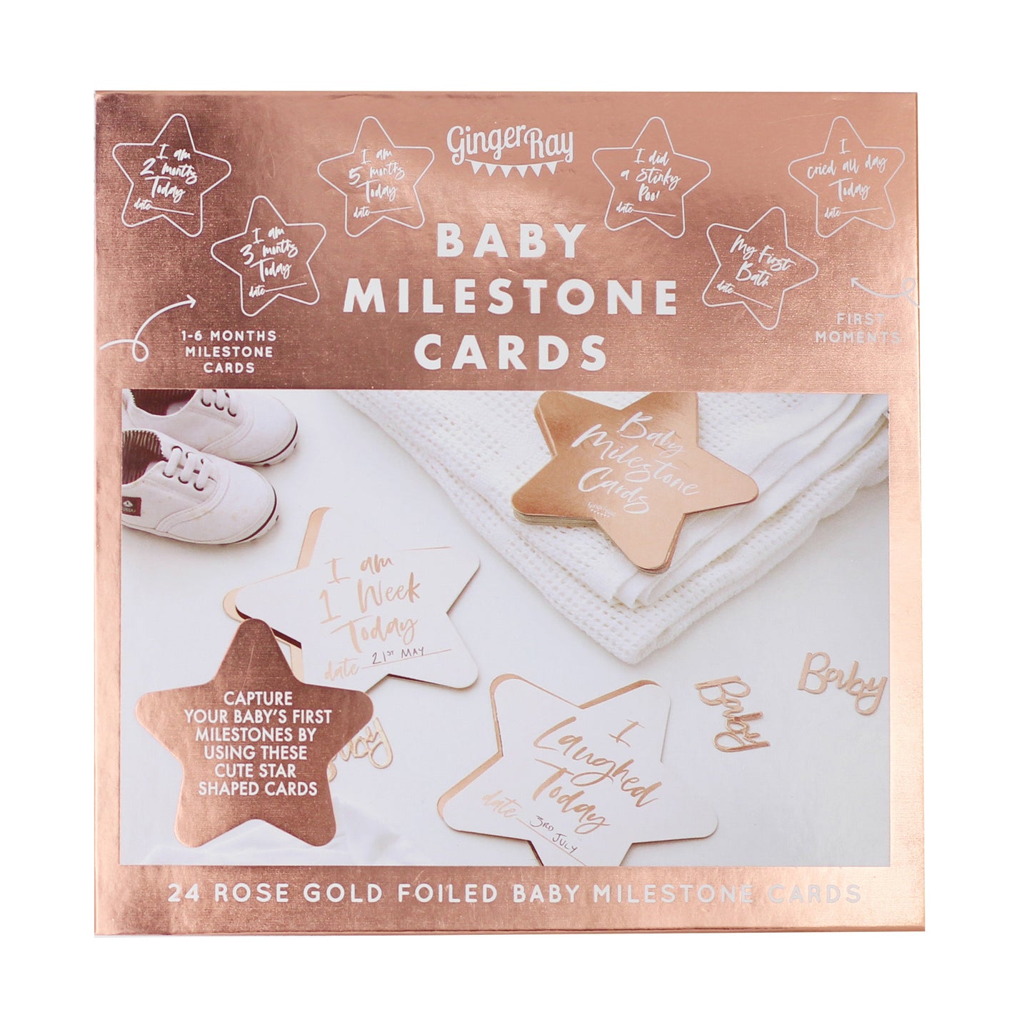 Rose Gold Foiled Milestone Cards - Twinkle Twinkle- 5 Inner Pack