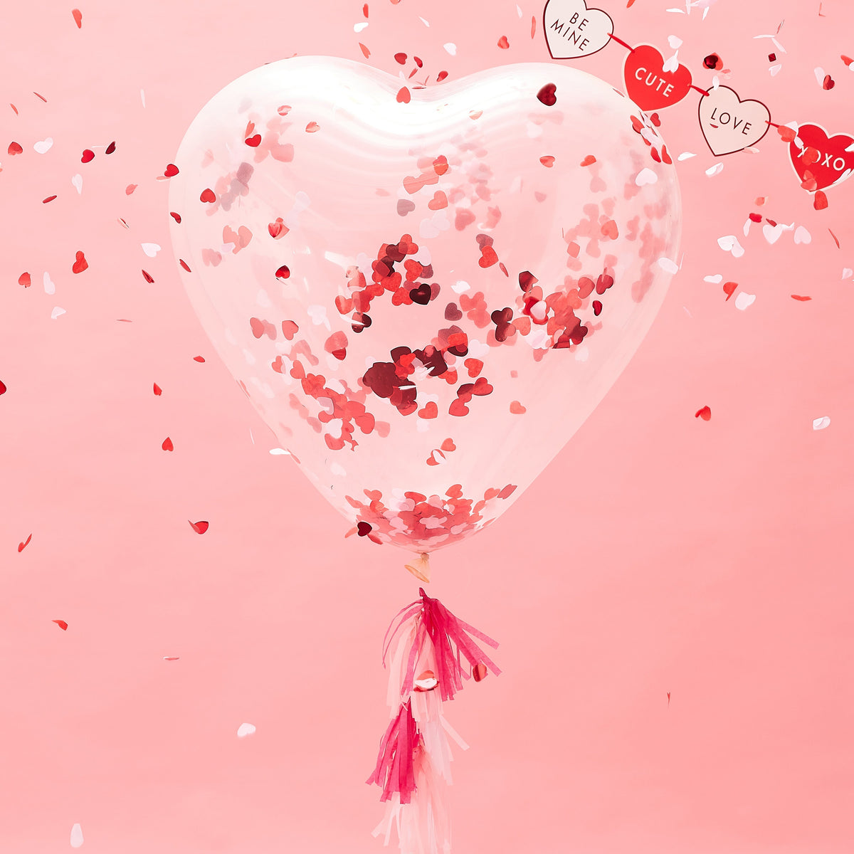 Giant Heart Shaped Confetti Balloon- 5 Inner Pack