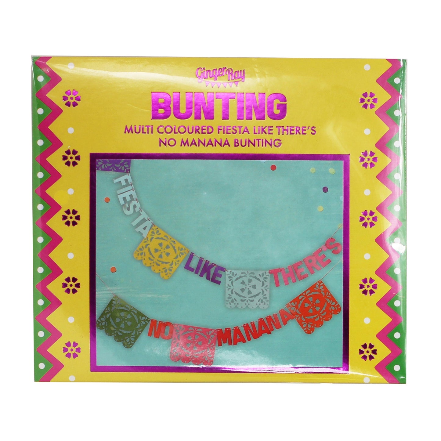 Fiesta Like There's No Manana Flag Paper Party Bunting - Viva La Fiesta- 5 Inner Pack