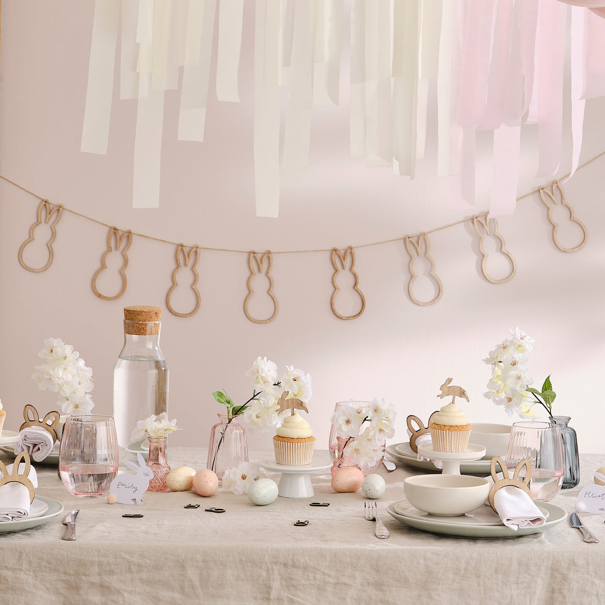 Wooden Bunny Easter Bunting- 5 Inner Pack