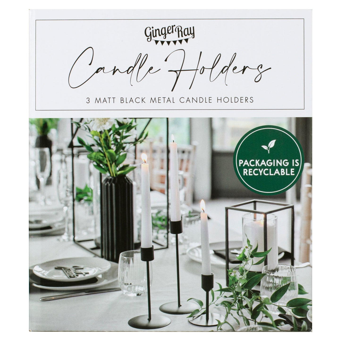 Matte Black Candle Holders- 5 Inner Pack