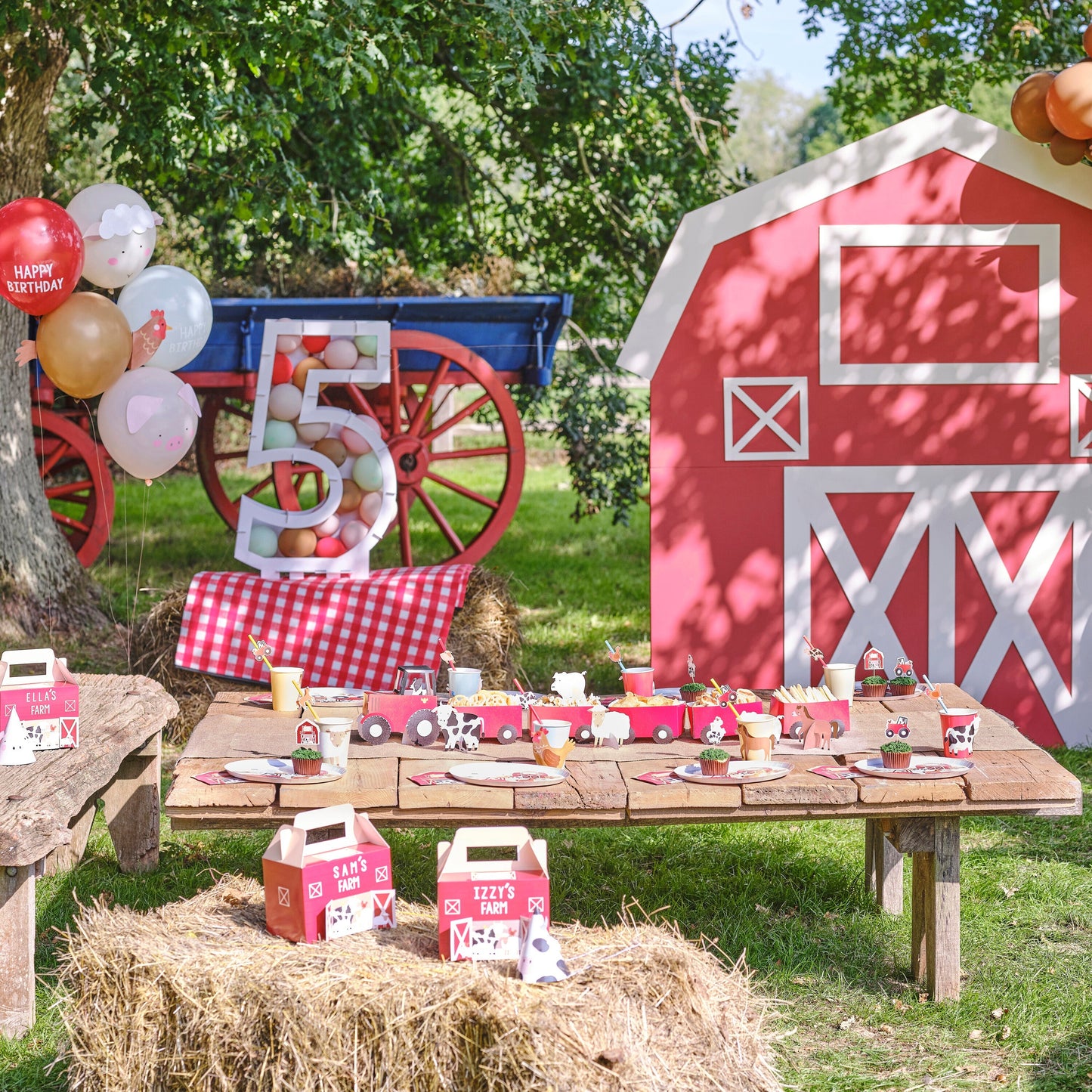 Farm Animals Party Paper Straws- 5 Inner Pack