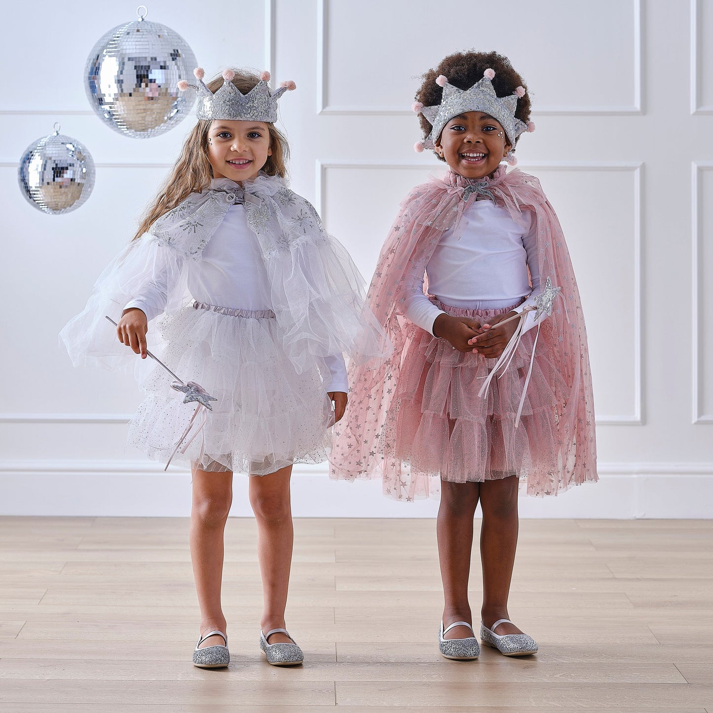 Pink & Silver Sparkle Fairy Princess Costume Cape- 4 Inner Pack