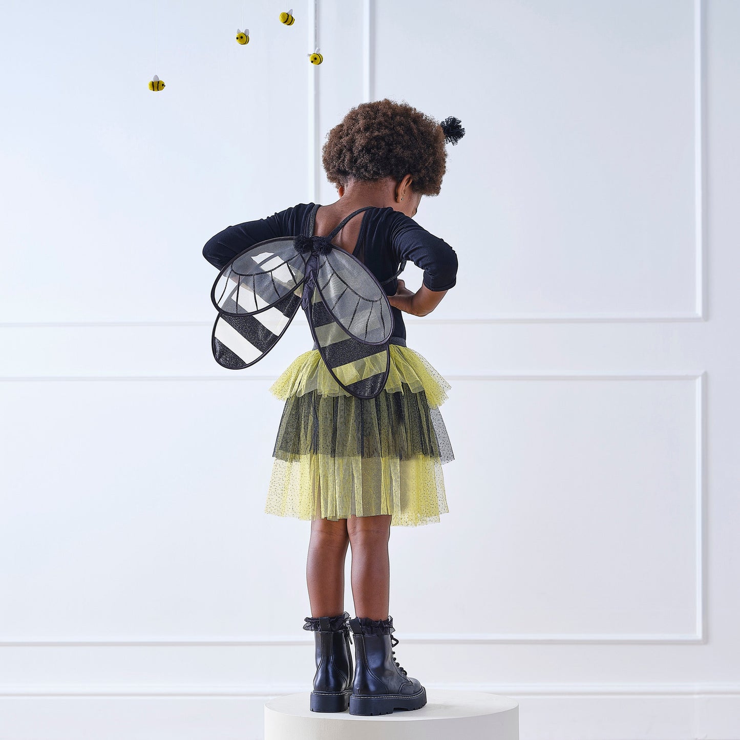 Black Pom Pom Bumble Bee Headband- 4 Inner Pack