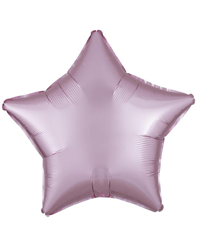 Amscan Silk Lustre Pastel Pink Star Standard Unpackaged Foil Balloons C16 - 10 PC