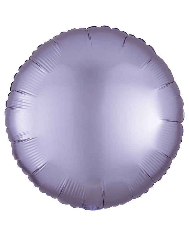 9914122 - Amscan Silk Lustre Pastel Lilac Circle Standard Unpackaged Foil Balloons C16 - 10 PC