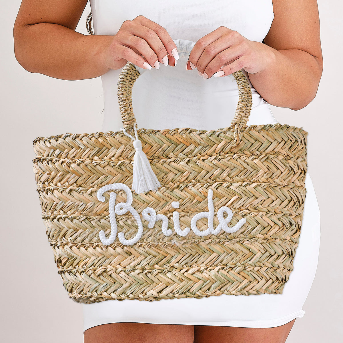 Woven Rattan Bride Bag with Tassels- 1 Inner Pack