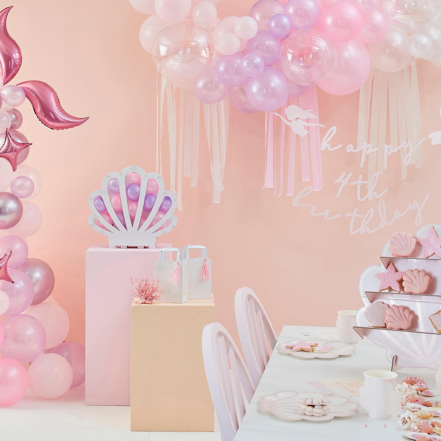 Shell Shaped Balloon Mosaic Stand Kit- 4 Inner Pack
