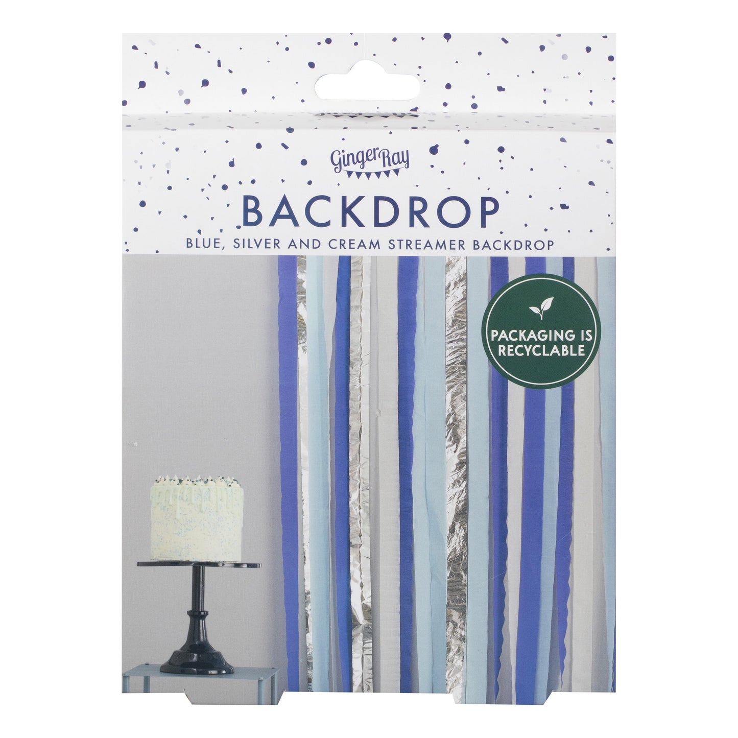 Blue and Silver Streamer Party Backdrop- 5 Inner Pack