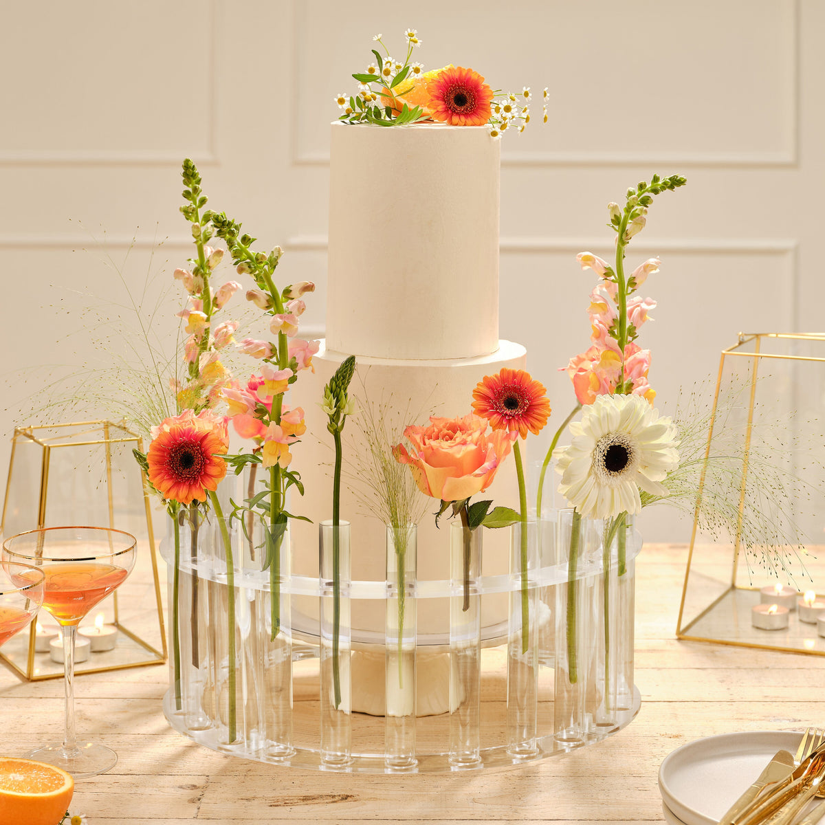 Round Centrepiece with Glass Stem Holders- 1 Inner Pack